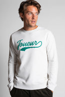 Sweat "Joueur" Ecru/Vert