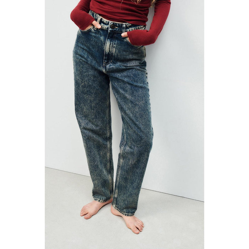 Pantalón largo recto de 5 bolsillos con cintura alta - Dirty Vintage - Mujer