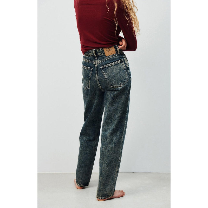 Pantalón largo recto de 5 bolsillos con cintura alta - Dirty Vintage - Mujer