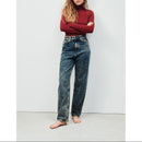 Pantalón largo recto de 5 bolsillos con cintura alta - Dirty Vintage - Mujer