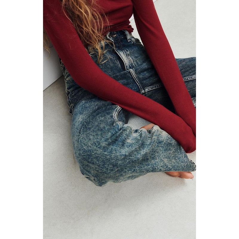 Pantalón largo recto de 5 bolsillos con cintura alta - Dirty Vintage - Mujer