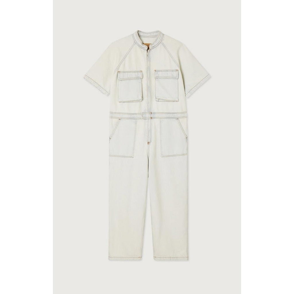 Mao Collar Jumpsuit - Super Bleached - Women