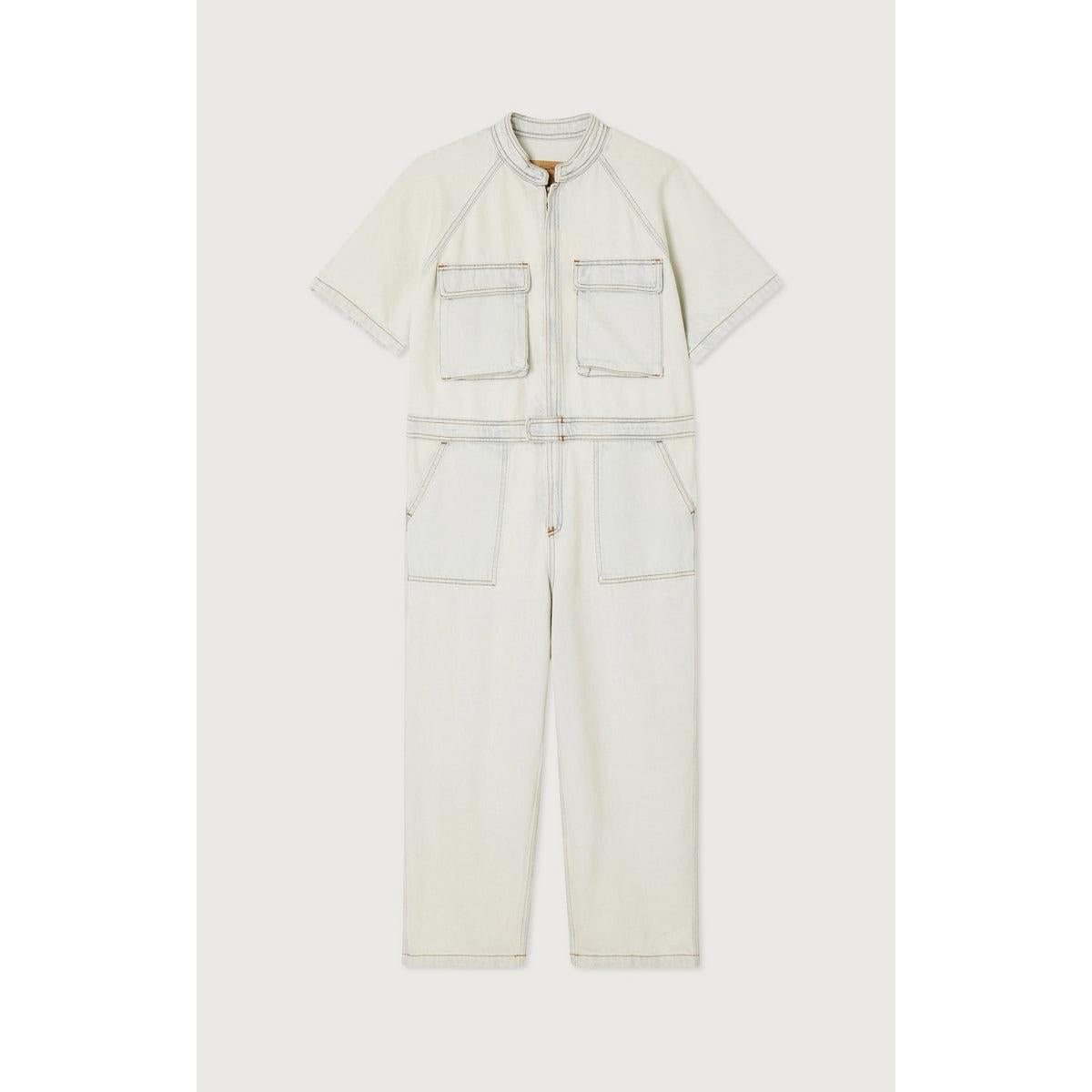 Mao Collar Jumpsuit - Super Bleached - Women