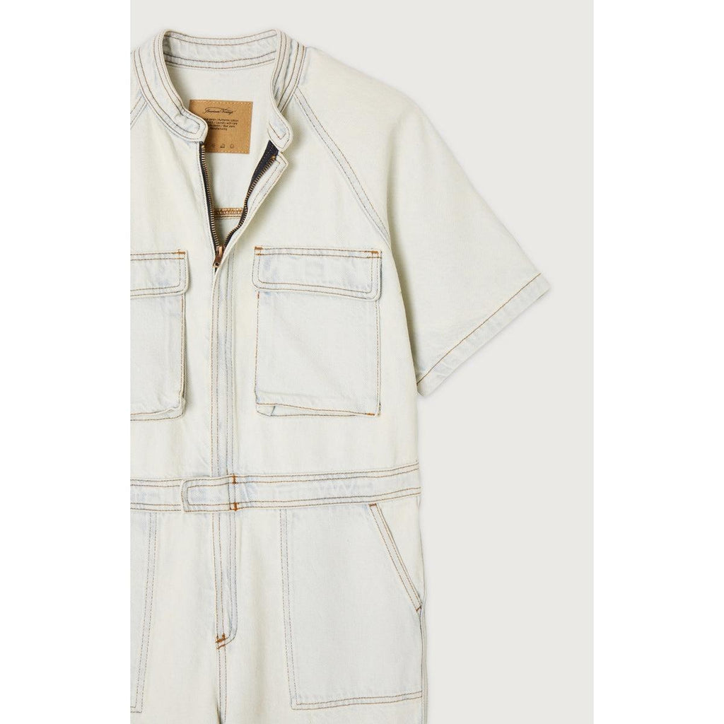 Mao Collar Jumpsuit - Super Bleached - Women