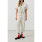 Mao Collar Jumpsuit - Super Bleached - Women