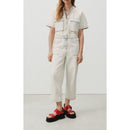 Mao Collar Trouser Jumpsuit - Super Bleached - Women
