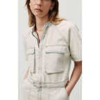Mao Collar Jumpsuit - Super Bleached - Women