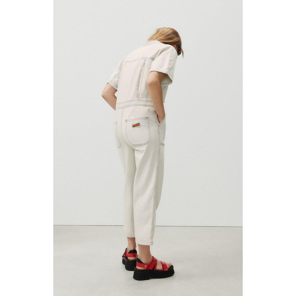 Mao Collar Jumpsuit - Super Bleached - Women