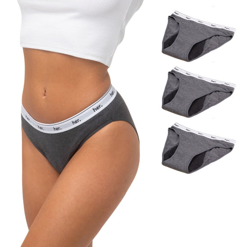 Set Of 3 Joy Menstrual Panties - Anthracite Grey