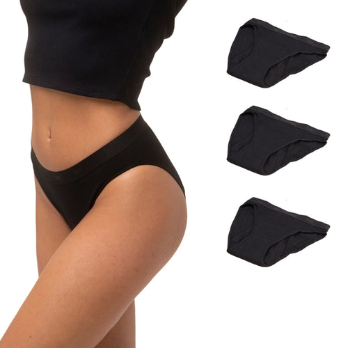 Set Of 3 Joy Menstrual Panties - Black Onyx