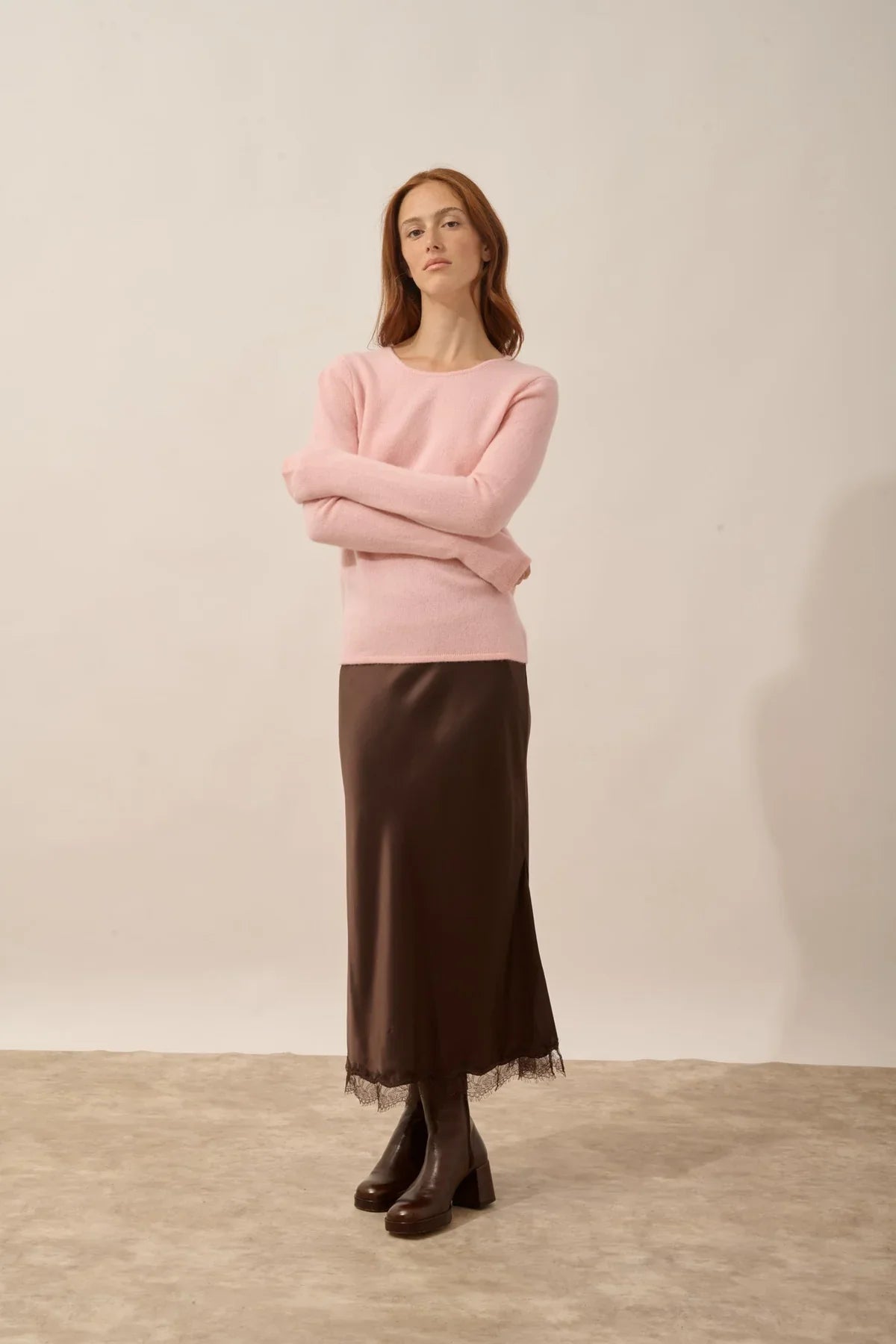 Round-Neck Jumper 4 Ply - Joyce - Ballerine
