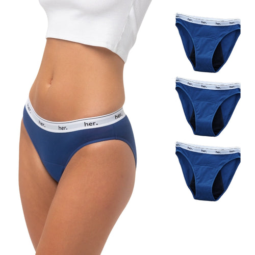 Pack de 3 Braguitas Menstruales Joy - Navy Peony