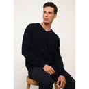 Pull Col V  Walt - 100% Cachemire 2 Fils - Navy - Homme