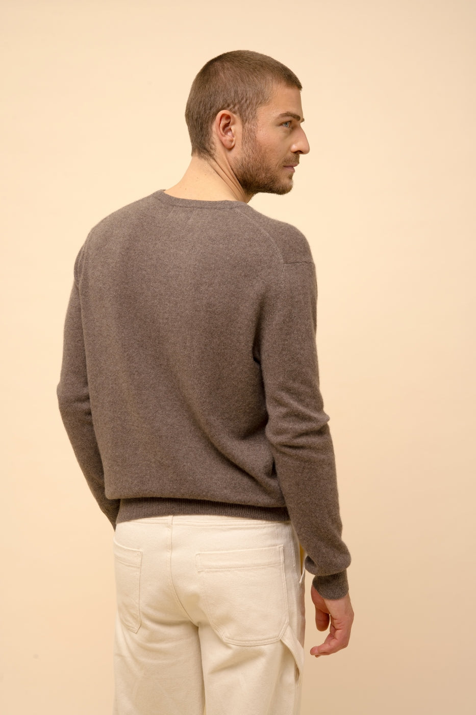 Jersey Cuello Pico - Walt - Taupe Chiné