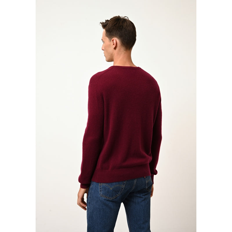 Pull Col Rond Howard - 100% Cachemire 2 Fils - Bordeaux - Homme