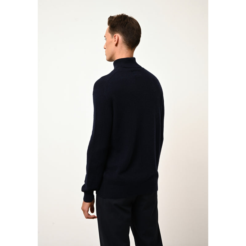 Pull Col Roulé Connor - 100% Cachemire 2 Fils - Navy - Homme