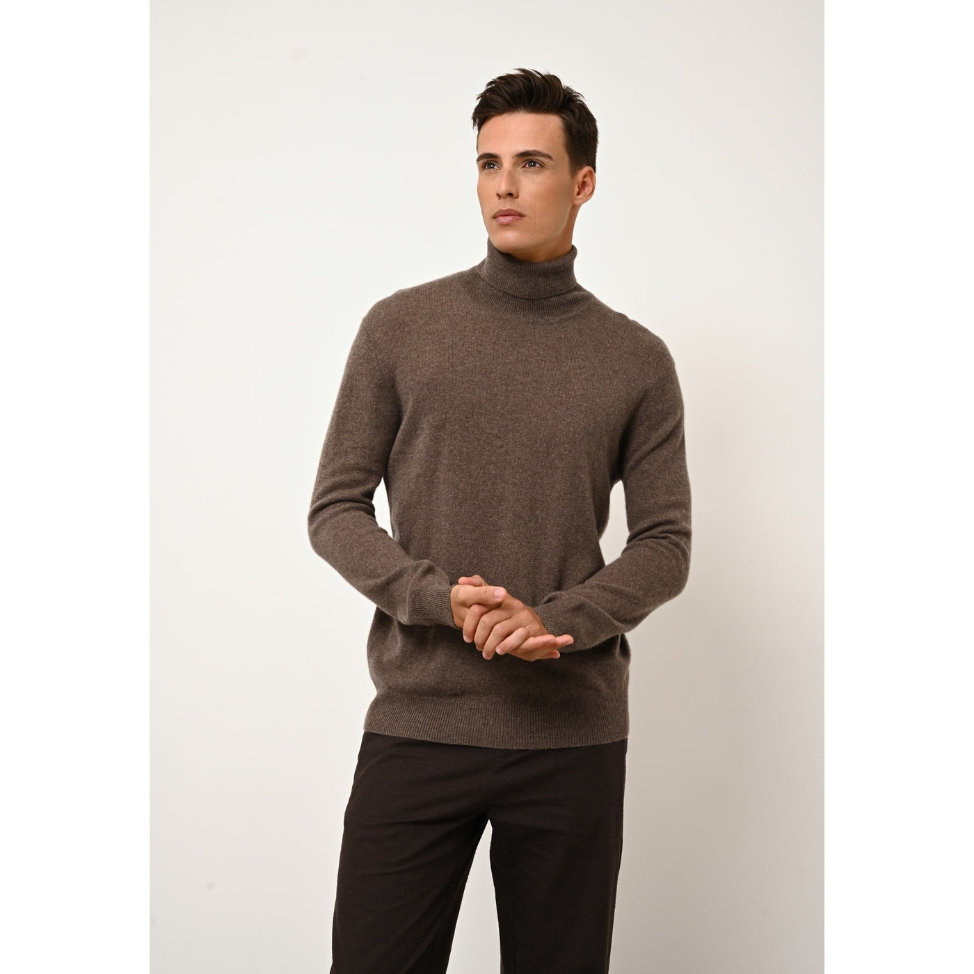 Pull Col Roulé - Connor - Taupe Chiné
