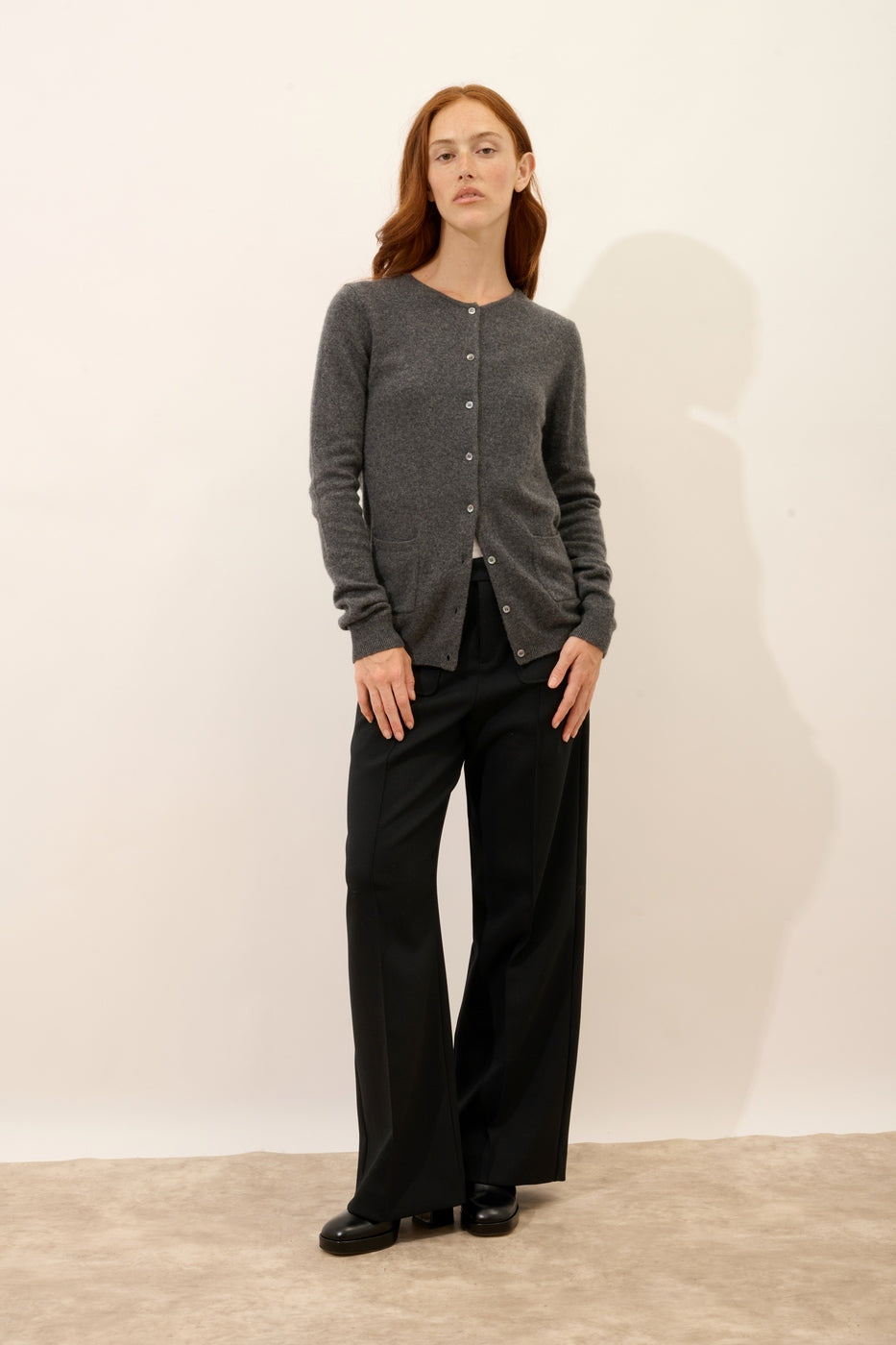 Cárdigan Cuello Redondo - Katharine - Anthracite Chiné