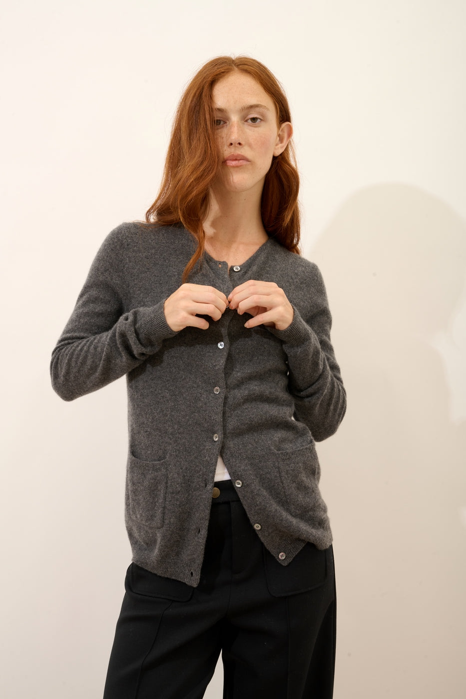Cárdigan Cuello Redondo - Katharine - Anthracite Chiné