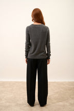 Cárdigan Cuello Redondo - Katharine - Anthracite Chiné