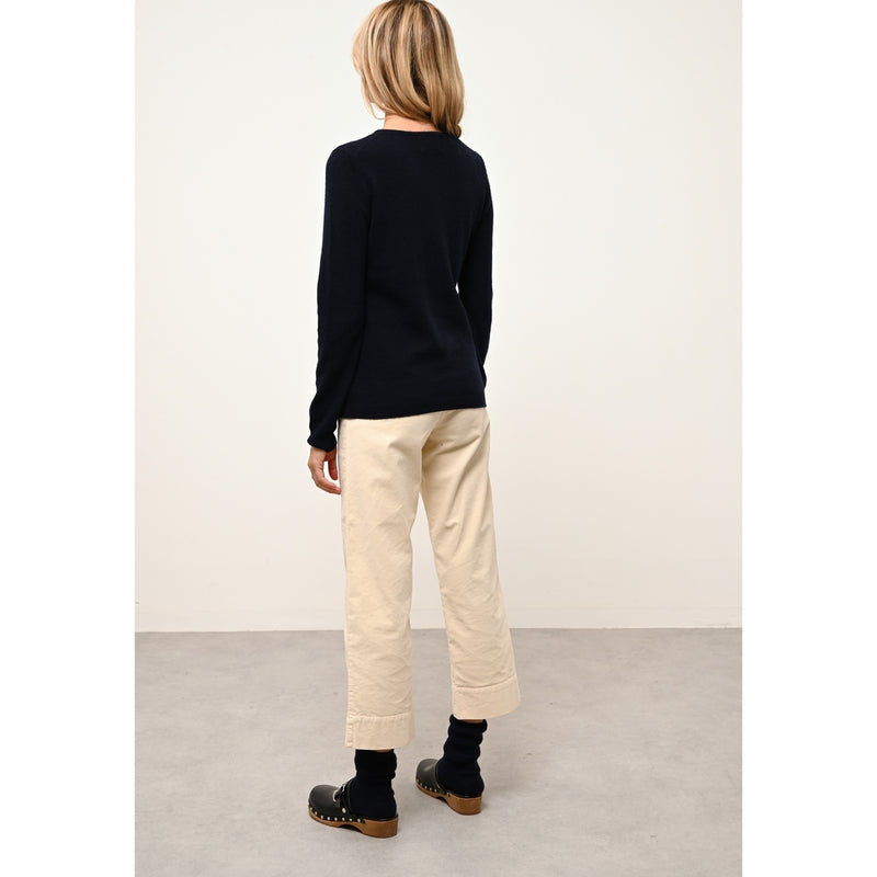 Cardigan Col Rond Katharine - 100% Cachemire 2 Fils - Navy - Femme