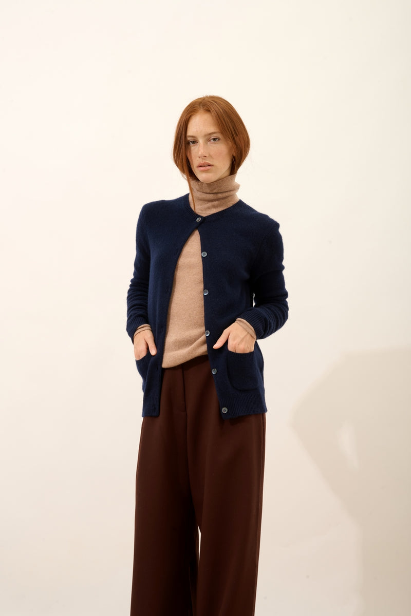 Cardigan Col Rond - Katharine - Navy