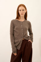 Cardigan Col Rond - Katharine - Taupe Chiné