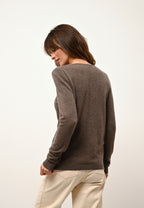 Cárdigan de Cuello Redondo Katharine - 100% Cachemira 2 Cabos - Taupe Chiné - Mujer