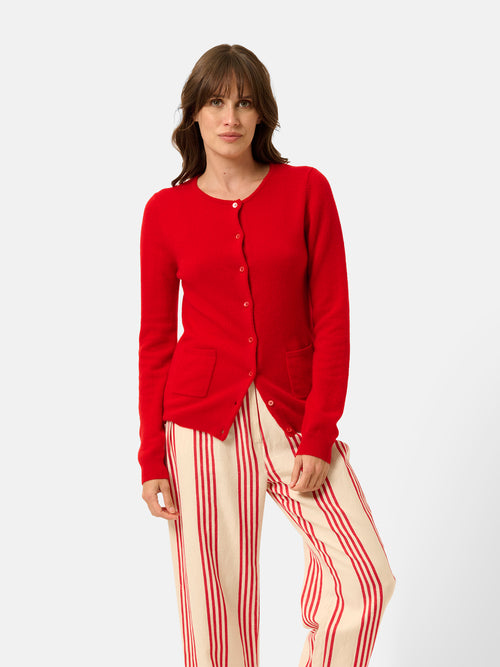 Cardigan Col Rond - Katharine - Rouge