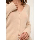 Cardigan Col V Norma - 100% Cachemire 2 Fils - Sable - Femme