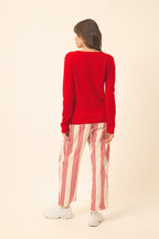 Cardigan Cuello V - Norma - Rojo