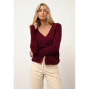 Cardigan Col V Norma - 100% Cachemire 2 Fils - Bordeaux - Femme