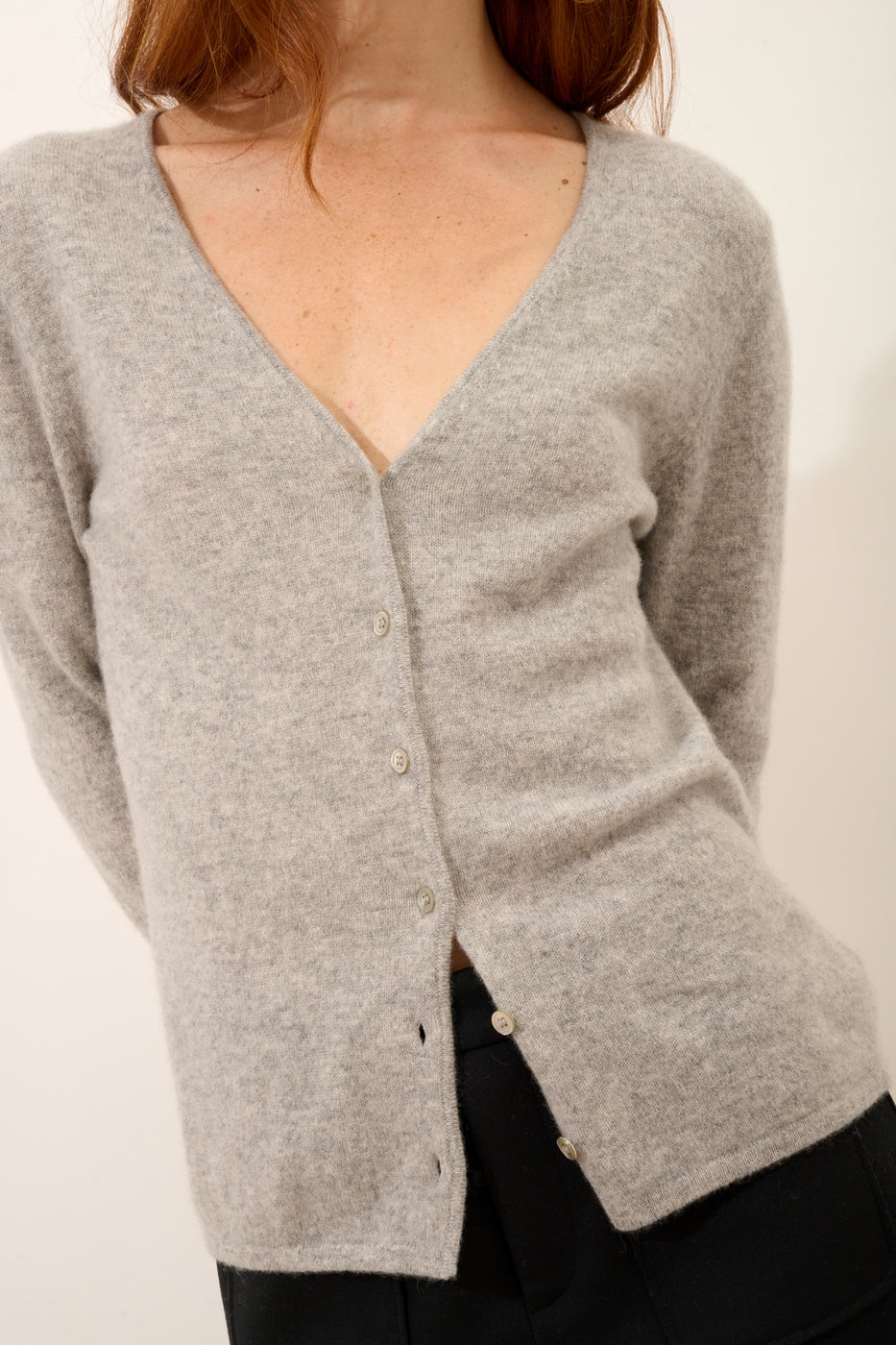 Cardigan Col V - Norma - Nuage Chiné