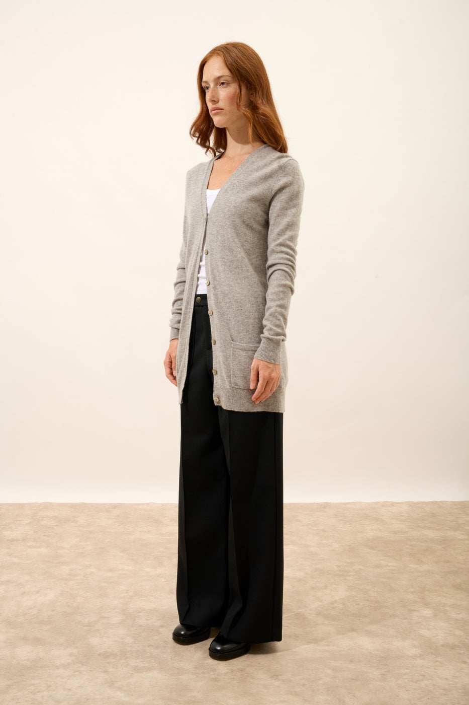 Cardigan Col V - Chelsea - Nuage Chiné