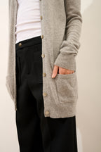 Cardigan Col V - Chelsea - Nuage Chiné