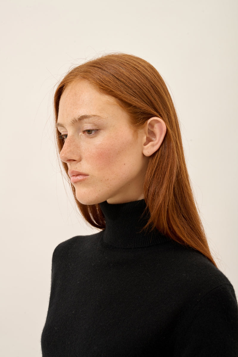 Pull Col Roulé - Ava - Noir