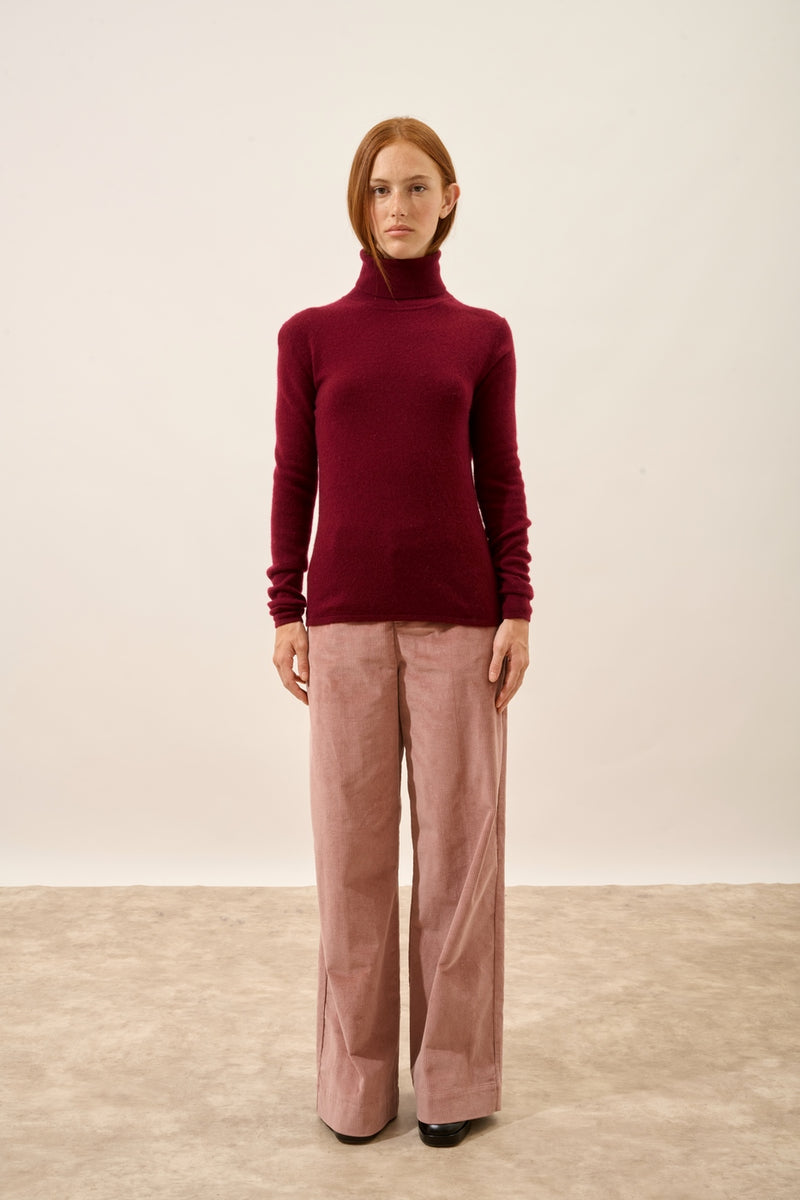 Pull Col Roulé - Ava - Bordeaux