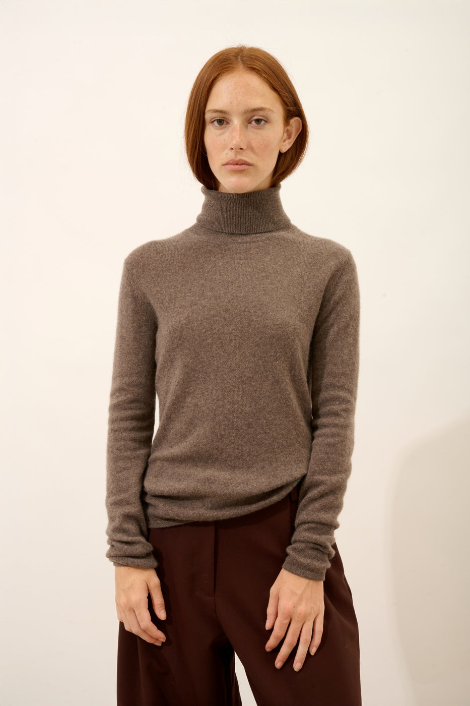 Pull Col Roulé - Ava - Taupe Chiné