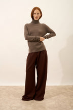 Pull Col Roulé - Ava - Taupe Chiné