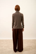 Pull Col Roulé - Ava - Taupe Chiné