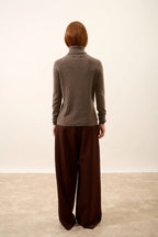 Pull Col Roulé - Ava - Taupe Chiné