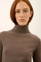 Pull Col Roulé - Ava - Taupe Chiné