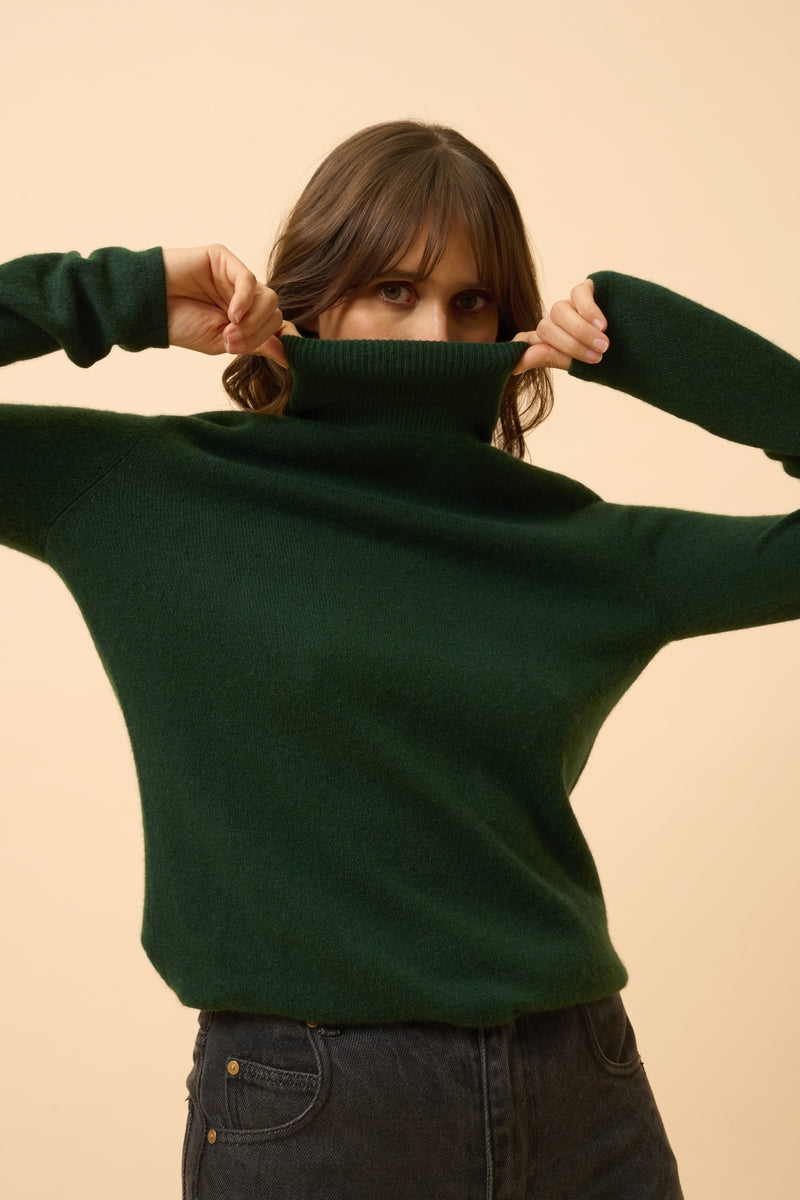 Roll-Neck Jumper - Ava - Cypress