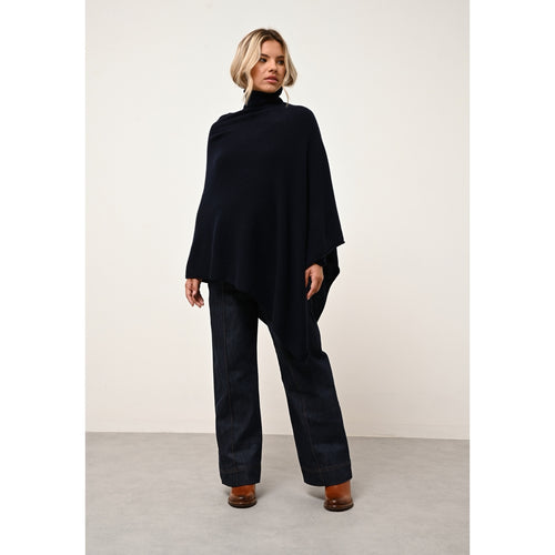 Just Cashmere - Pull Col Roulé Ava Navy - 100% Cachemire - 2 Fils - Jersey - Femme