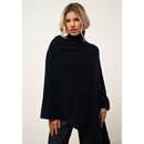 Cashmere  sudadera Just - Jersey de cuello alto Ava Navy - 100% Cachemira - 2 Hilados - - Mujer