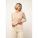 Cashmere  sudadera Just - Jersey de cuello alto Ava Sable - 100% Cachemira - 2 Hilados - - Mujer