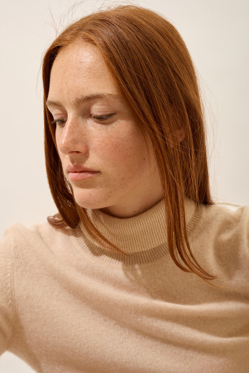 Pull Col Roulé - Ava - Sable