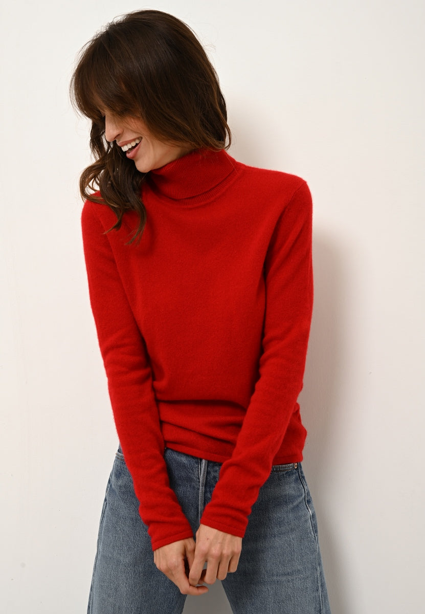 Just Cashmere - Roll-Neck Jumper - Ava - Red