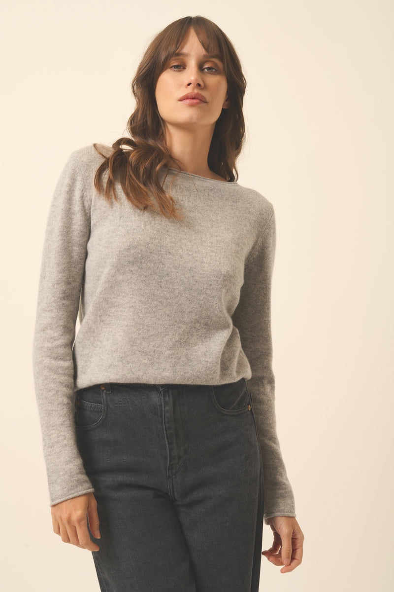 Jersey Cuello Barco - Grace - Nube Chiné