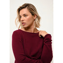 Pull Col Bateau Grace - 100% Cachemire 2 Fils - Bordeaux - Femme